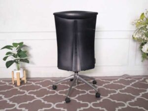 Rockworth high back leather office chair, stainless steel legs *no arms