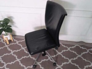 Rockworth high back leather office chair, stainless steel legs *no arms