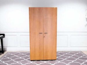 Tall file cabinet with 2 doors, Rockworth brand.