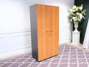 Tall file cabinet with 2 doors, Rockworth brand.