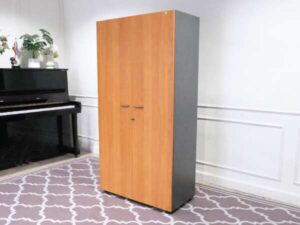Tall file cabinet with 2 doors, Rockworth brand.