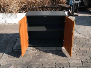2-door filing cabinet, wood, gray top, Rockworth