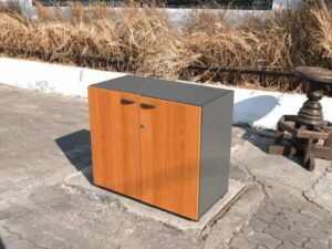 2-door filing cabinet, wood, gray top, Rockworth