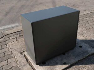 2-door filing cabinet, wood, gray top, Rockworth