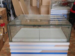 Jewelry cabinet, glass product display cabinet with drawers Trapezoidal shape (right diagonal)