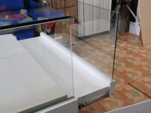 Jewelry cabinet, glass product display cabinet with drawers Trapezoidal shape (right diagonal)