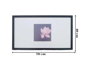 Picture of a blooming pink lotus in a black wooden frame
