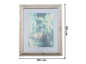 Picture of people in the city, gold frame