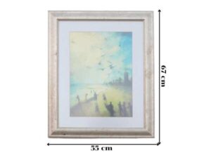 Picture of people by the sea, gold frame