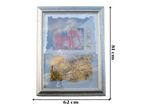 Picture of elephant and forest, silver frame