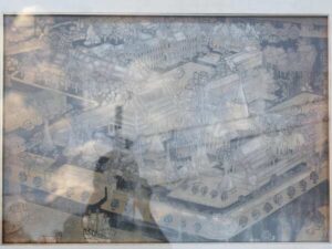 Old city picture, gold frame no.1