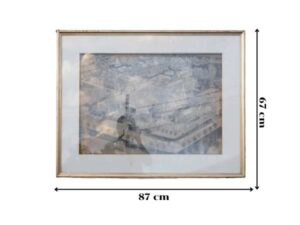 Old city picture, gold frame no.1