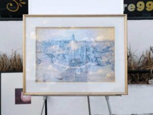 Old city picture, gold frame no.3