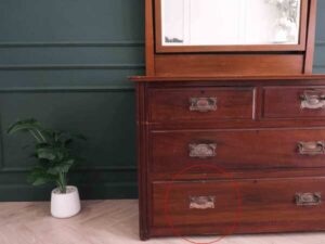 Mahogany dressing table, 4 drawers, imported from Europe.