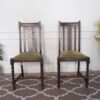 Wooden chair, green cloth cushion imported from europe