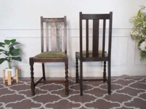 Wooden chair, green cloth cushion imported from europe