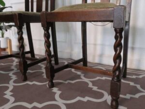 Wooden chair, green cloth cushion imported from europe