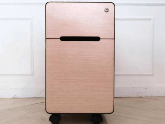 Steel frame mobile cabinet, Practika brand, 2 wooden drawers, with wheels.