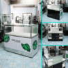 Jewelry cabinet, glass cabinet to display products Rectangular shape, white, sliding glass door *no key