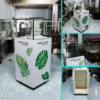 Jewelry cabinet, glass product display cabinet, tall, white, glass door opens *no key