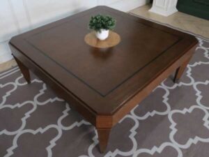 Teak frame center table (With yellow circles)