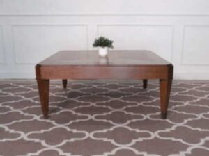 Teak frame center table (With yellow circles)