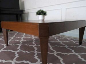 Teak frame center table (With yellow circles)