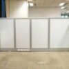 Glass partition, steel frame, Haworth brand