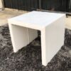Center table, minimalist style, wooden frame, white.