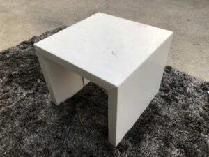 Center table, minimalist style, wooden frame, white.