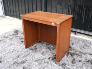 Work desk, computer desk, wooden frame, dark brown