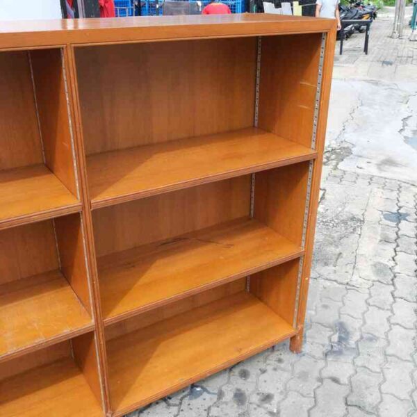 document storage shelf Bookshelf, wooden frame, 3 levels (adjustable shelves)