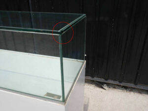 Jewelry display cabinet, glass showcase, glass product display cabinet, wooden frame, black-orange, 2 doors open.