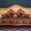 Louis sofa, 3 seat sofa, very beautiful patterned cushions, button pulls, luxurious Louis style, imported product, beautifully carved wooden frame.