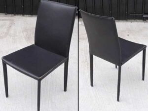 Dark brown/black leather chair, dining chair restaurant chair