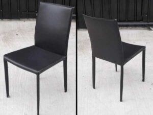 Dark brown/black leather chair, dining chair restaurant chair
