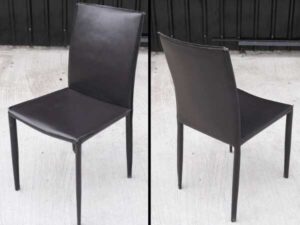 Dark brown/black leather chair, dining chair restaurant chair