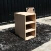 Wooden storage cabinet with 3 compartments, beech wood color