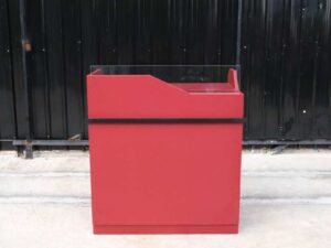 Podium, Podium, lecture stand, announcement stand, red, with storage underneath.