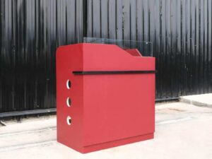 Podium, Podium, lecture stand, announcement stand, red, with storage underneath.