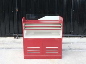 Podium, Podium, lecture stand, announcement stand, red, with storage underneath.