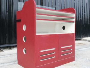 Podium, Podium, lecture stand, announcement stand, red, with storage underneath.