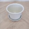 plastic pots Minimalist pot with tray white 31x23