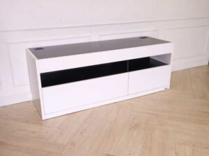White TV stand TV stand 2 drawers modern style Koncept brand