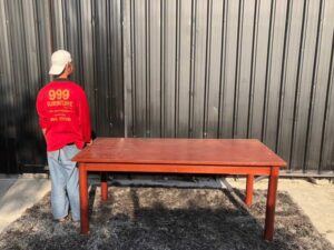 wooden dining table Multi-purpose table Mahogany wood color