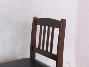 Wooden chair, black leather seat, beautiful frame.