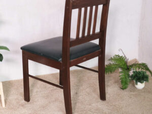 Wooden chair, black leather seat, beautiful frame.