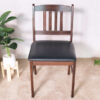 Wooden chair, black leather seat, beautiful frame.