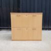 2-drawer filing cabinet, wooden frame, cream color