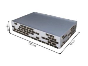 Product tray, blue-gray wooden frame Decorated with brown bricks